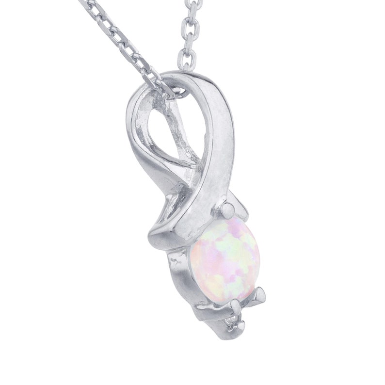 Opal Pendant 14Kt Gold Pink Opal Necklace Opal Diamond Necklace October Birthstone Necklace