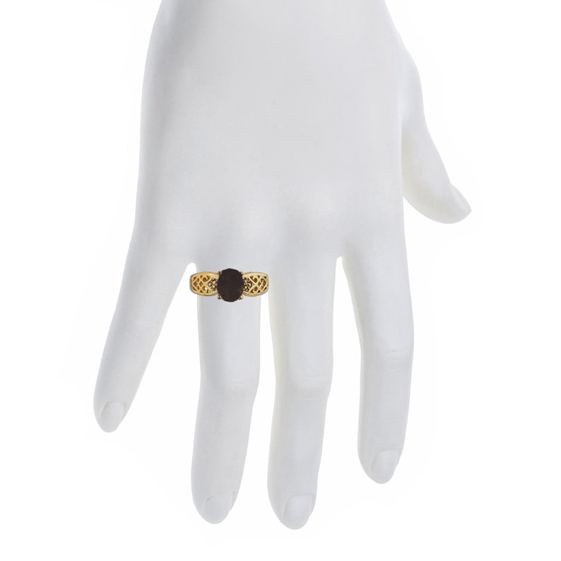 14Kt Gold 2 Ct Genuine Smoky Topaz Oval Ring