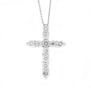 14K Gold 1 Ct Diamond Cross Necklace, Natural Diamond Pendant, Real Diamond Necklace, Unisex image 3