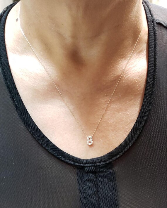 14kt Gold Diamond Number Necklace 