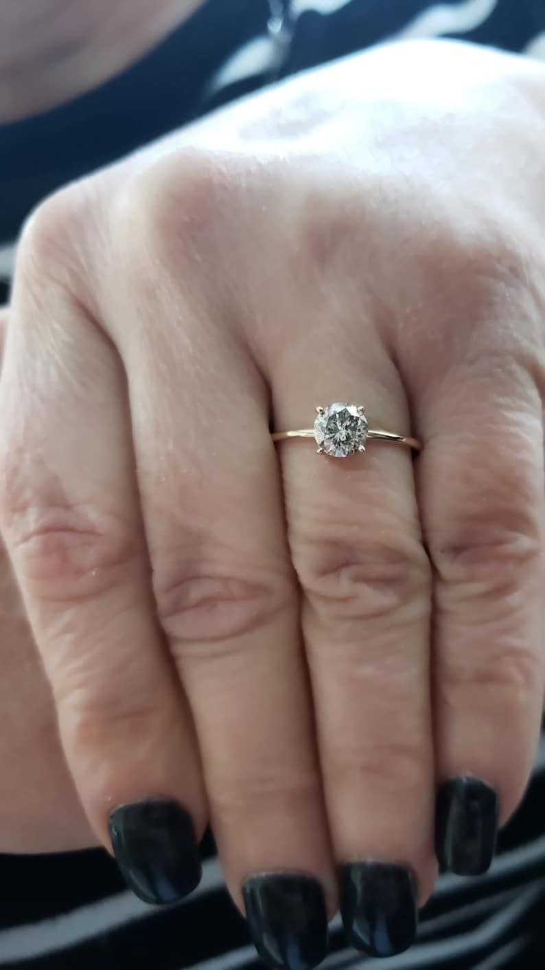 1 Ct Diamond Ring 14K Diamond Ring Lab Grown Diamond Ring Etsy