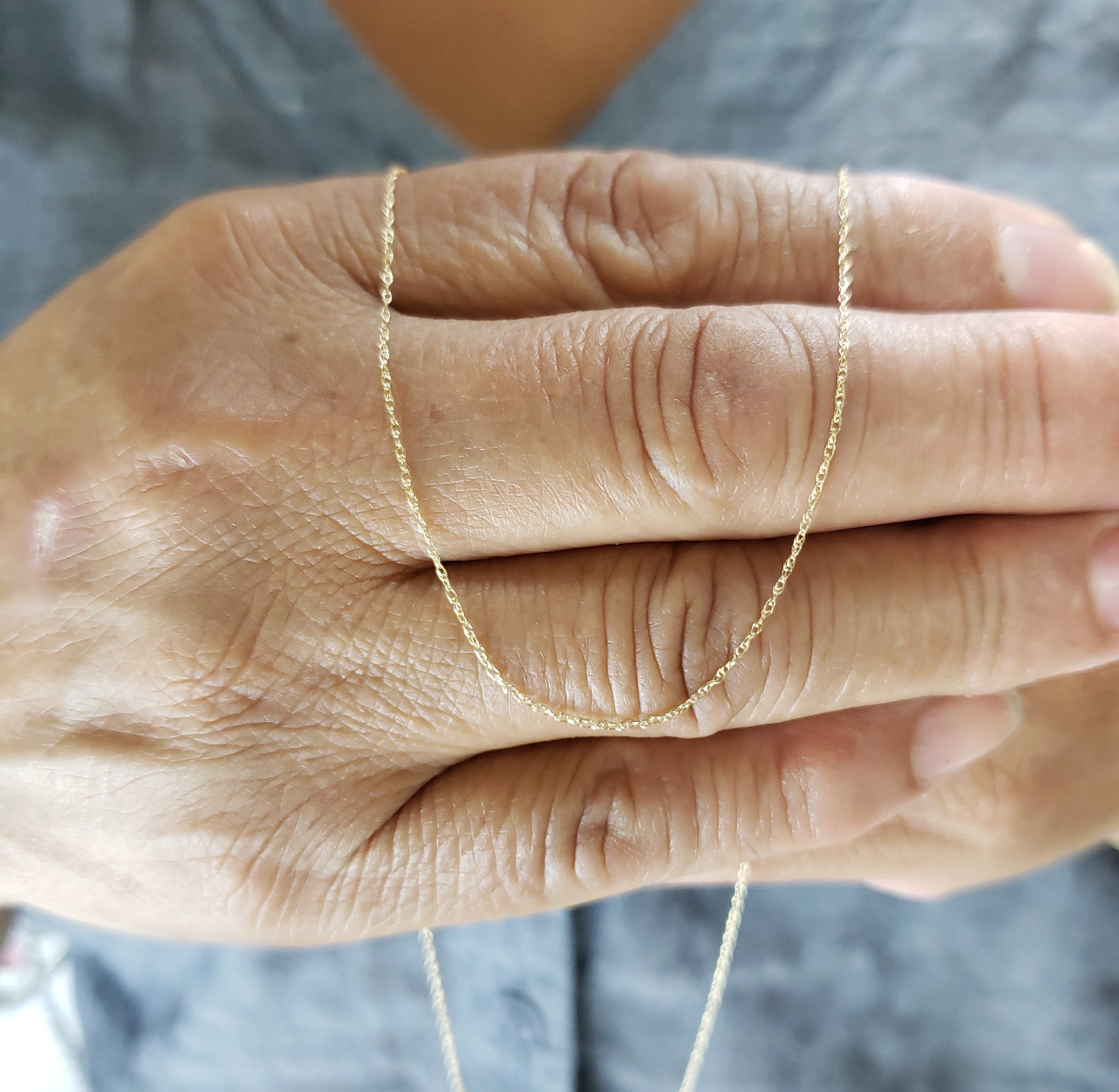 14kt Gold Necklace Chain - Etsy