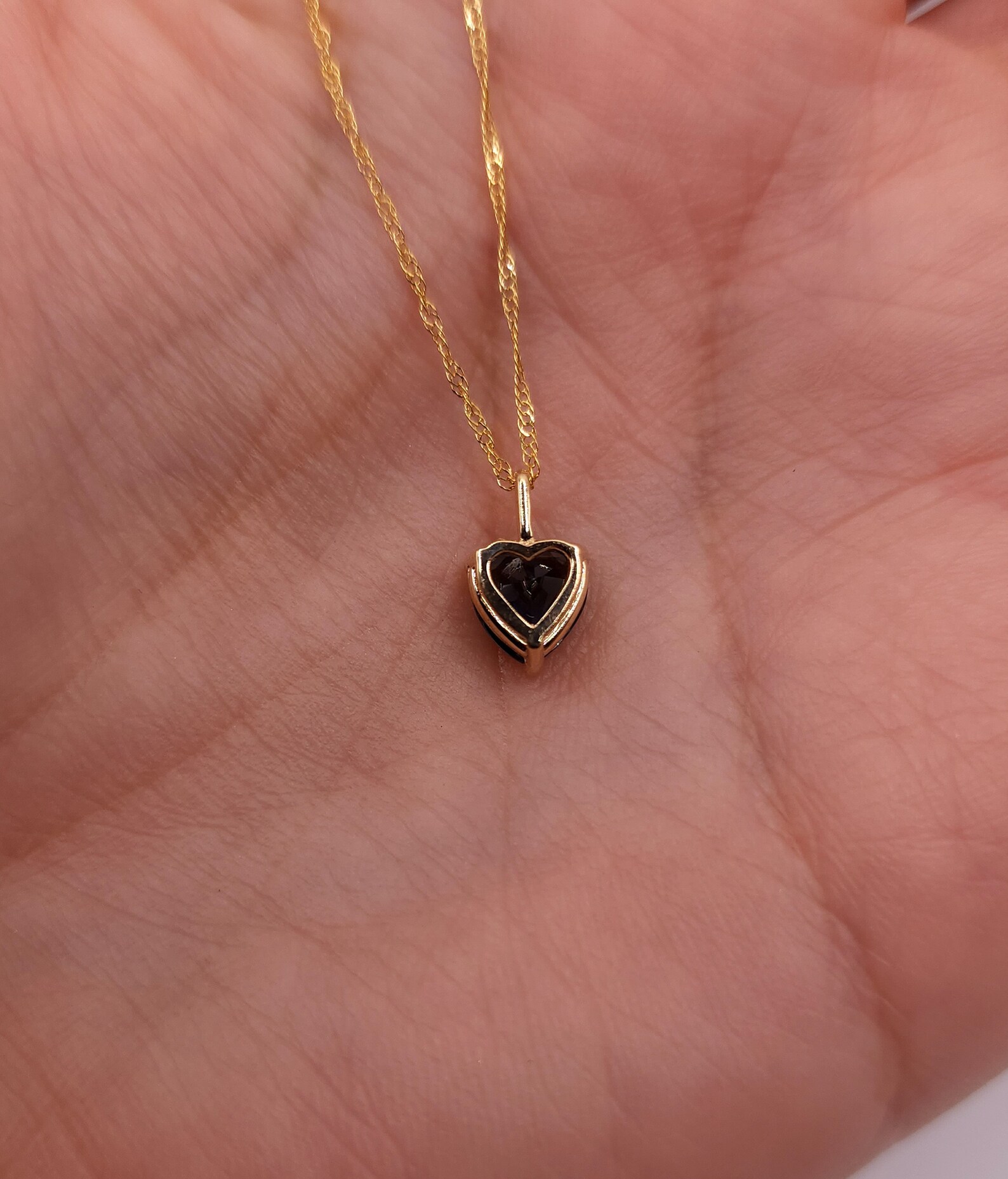 14kt Gold London Blue Topaz Heart Necklace, Topaz Pendant, November ...