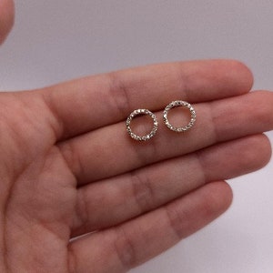 14Kt Gold Diamond Earrings, Open Circle Diamond Earrings, Round Shape Earrings, Diamond Stud Earrings, Real Natural Diamond Earrings image 8