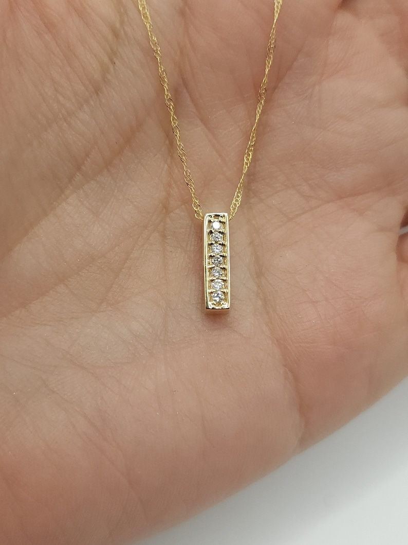 14kt Gold and Diamond Significance Bar Necklace - Six main image 0