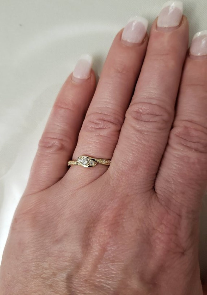 10Kt Rose Gold 0.22 Ct Genuine Natural Diamond Engagement Ring