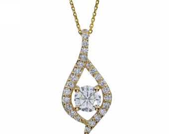 1 Ct Diamond Necklace, 14Kt Gold Lab Grown Diamond Solitaire Pendant, Halo Diamond Necklace