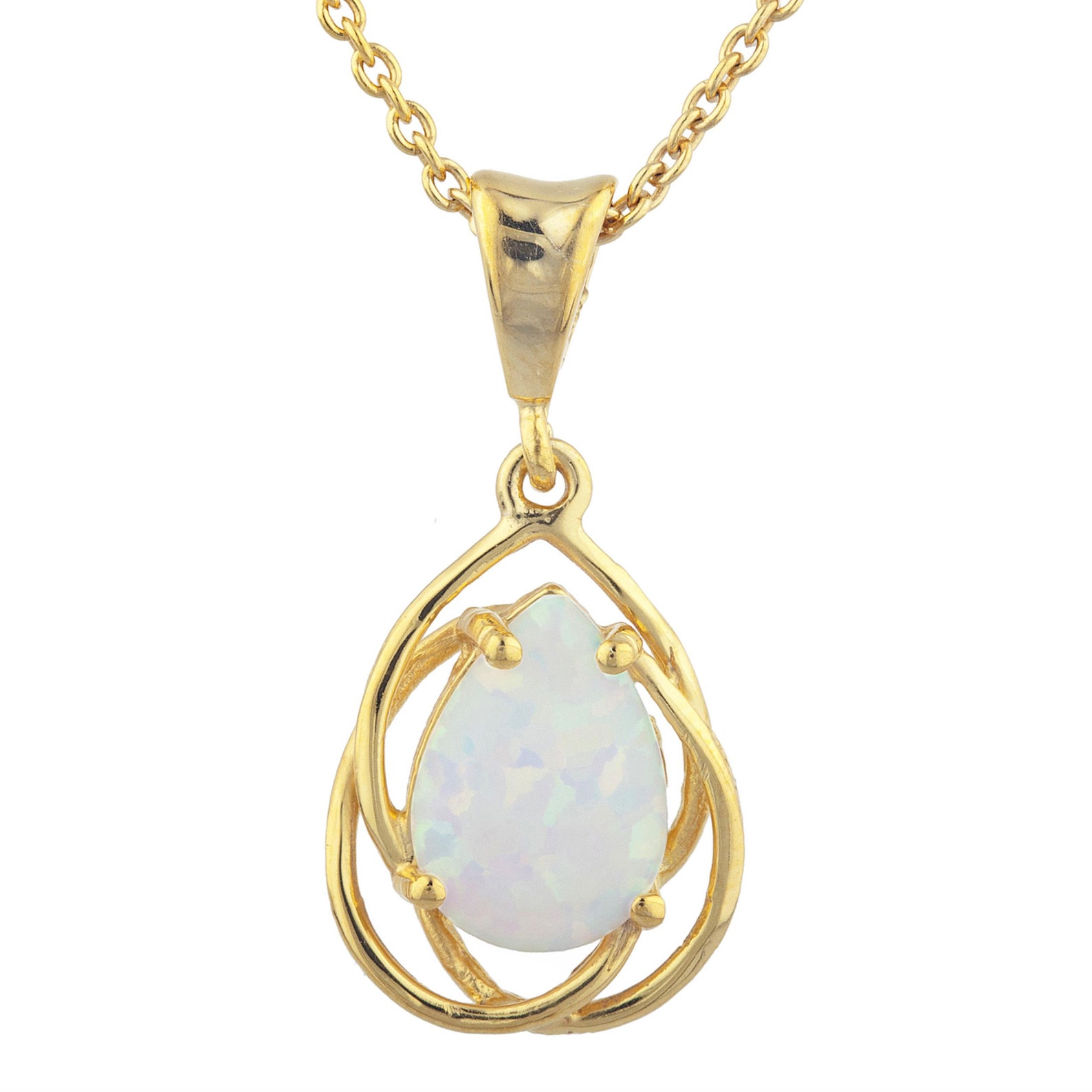 14K Gold Opal Necklace Natural Opal Pendant Teardrop - Etsy