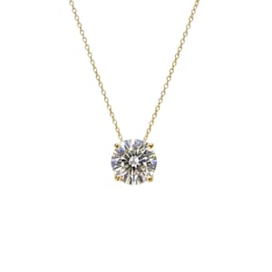 Collar solitario con diamantes cultivados en laboratorio y diamantes blancos engastados en oro de 14 quilates. imagen 10
