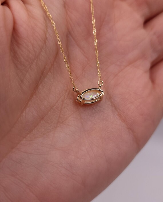 Natural opal necklace gold deals