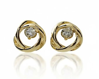 14K Gold 0.25 Ct Diamond Earrings, Real Diamond Earrings, Diamond Stud Earrings, Gold Diamond Earrings, Diamond Studs, Real Gold Earrings