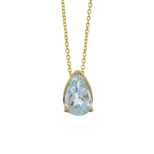 Revival 14K Gold Aquamarine Teardrop Pendant Necklace
