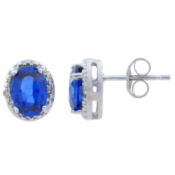 Elizabeth Jewelry Simulated London Blue Topaz Round Bezel Bangle Bracelet .925 Sterling Silver Rhodium Finish
