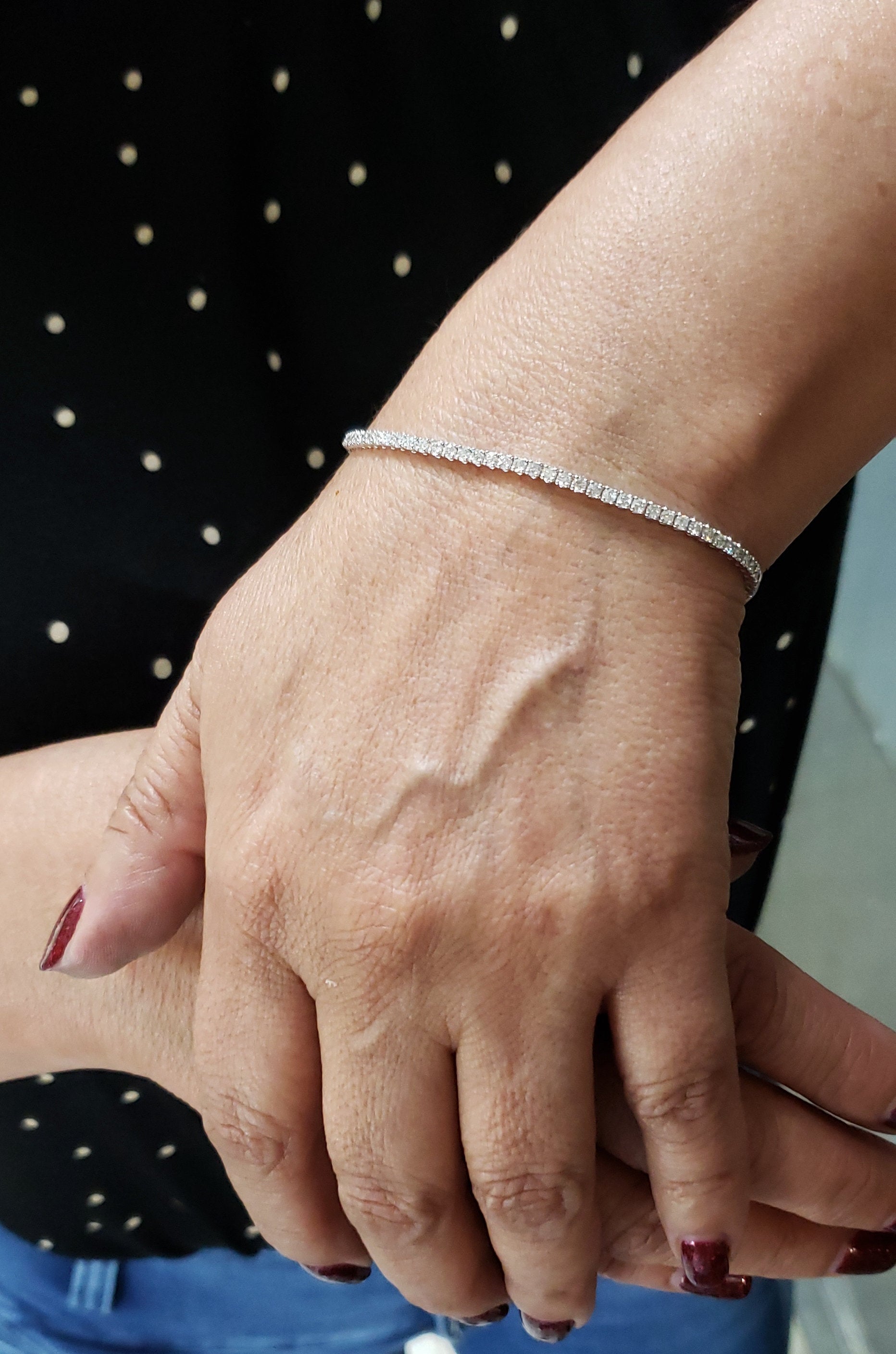 2 Ct Diamond Tennis Bracelet, 14K Gold Diamond Bracelet, 14Kt Gold Genuine Natural Diamond Bracelet, Beautiful White Diamond Bracelet