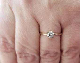 14K Gold 0.50 Ct Diamond Ring, Lab Grown Diamond Ring