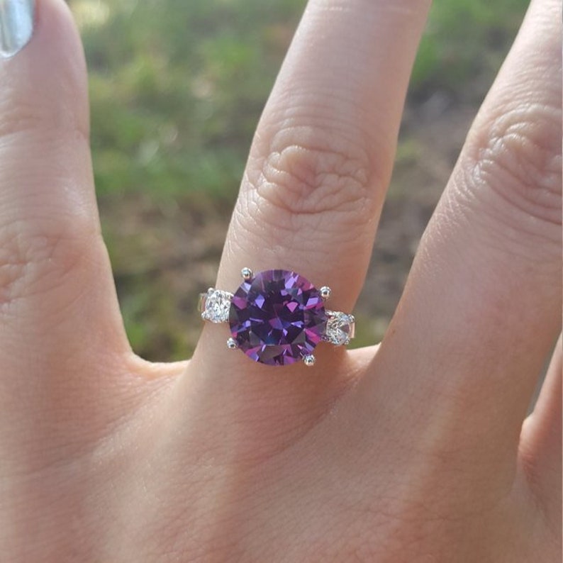 4 Ct Alexandrite Ring June Birthstone Ring Promise Ring Etsy