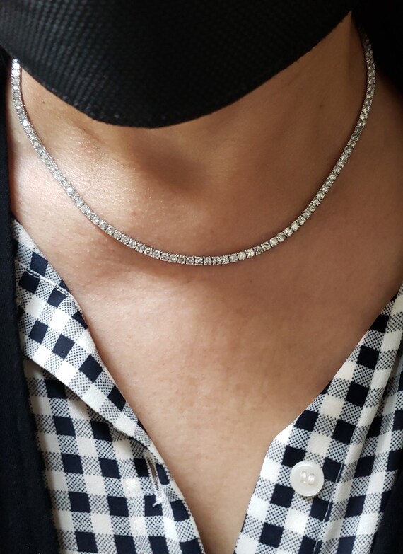 11.67 Ct Diamond Tennis Necklace 16 