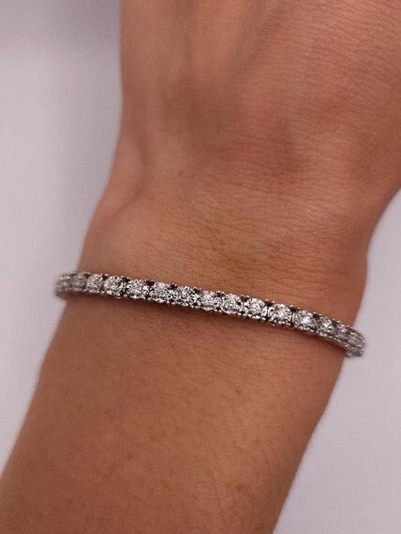 Buy 1 Ct Diamond Tennis Bracelet Illusion Diamond Bracelet 14kt Online in  India  Etsy