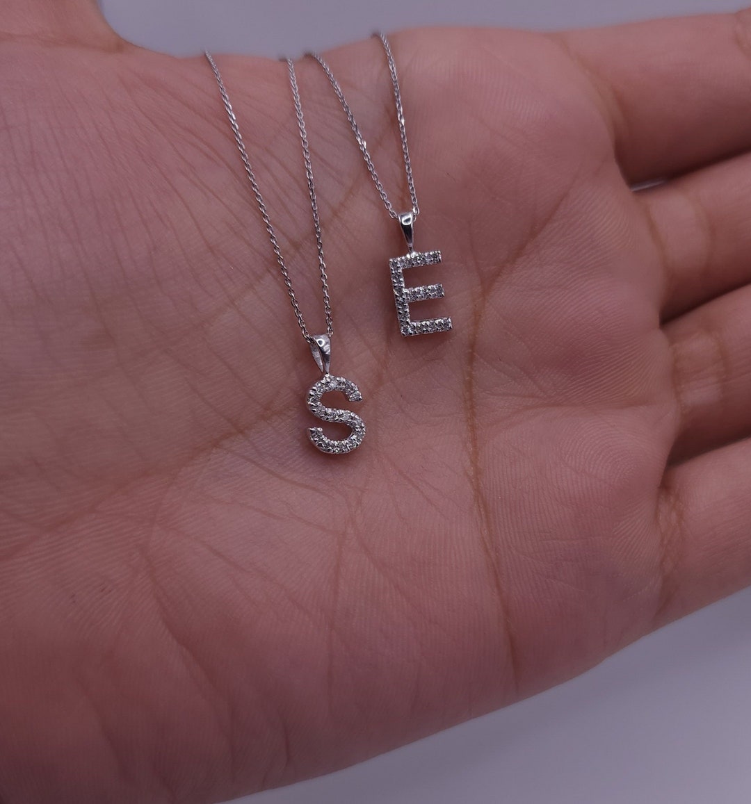 9ct White Gold Diamond Initial 'S' Necklace main image 1
