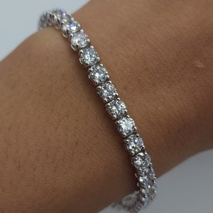 10 Ct Diamond Tennis Bracelet, 14K Gold Lab Grown Diamond Bracelet, Beautiful White Diamond Bracelet