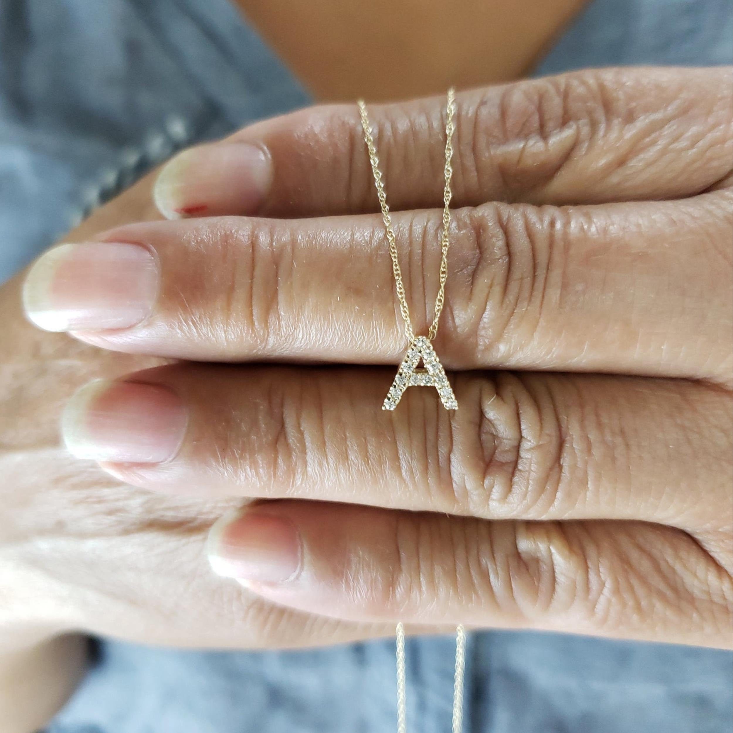 14kt Gold Diamond Initial Necklace 