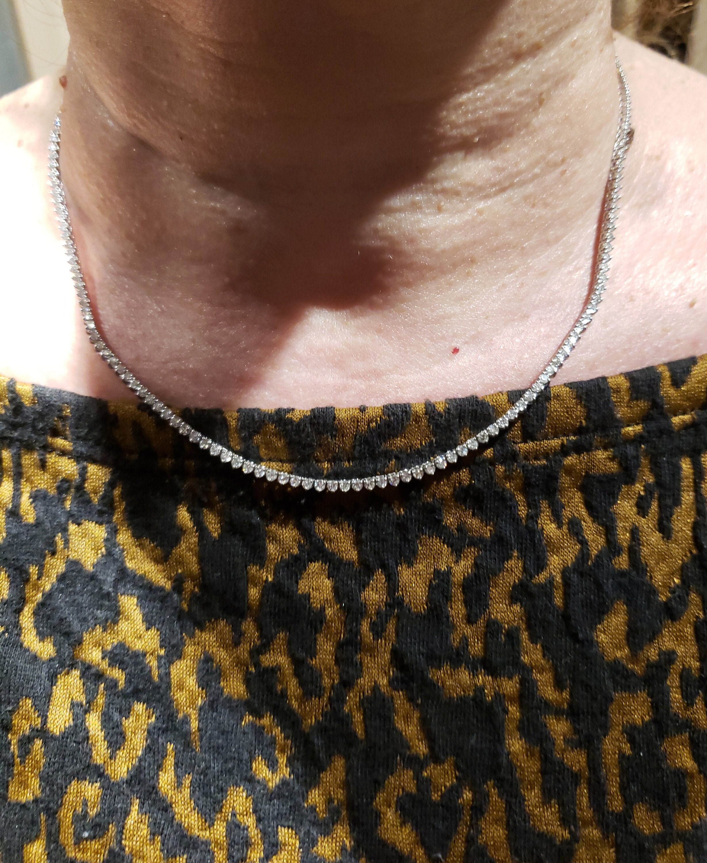 5カラットダイヤモンドテニスネックレス、17インチ3プロング