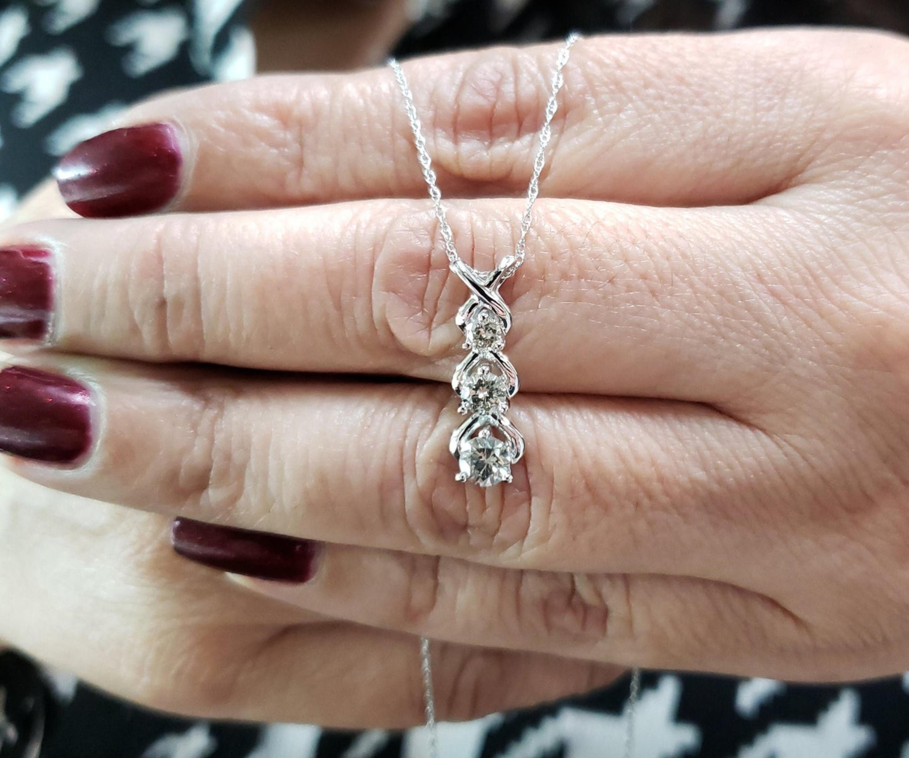 14K Gold Diamond Necklace Past Present 