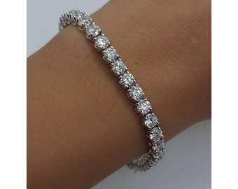10 Ct Diamond Tennis Bracelet, 14K Gold Lab Grown Diamond Bracelet, Beautiful White Diamond Bracelet