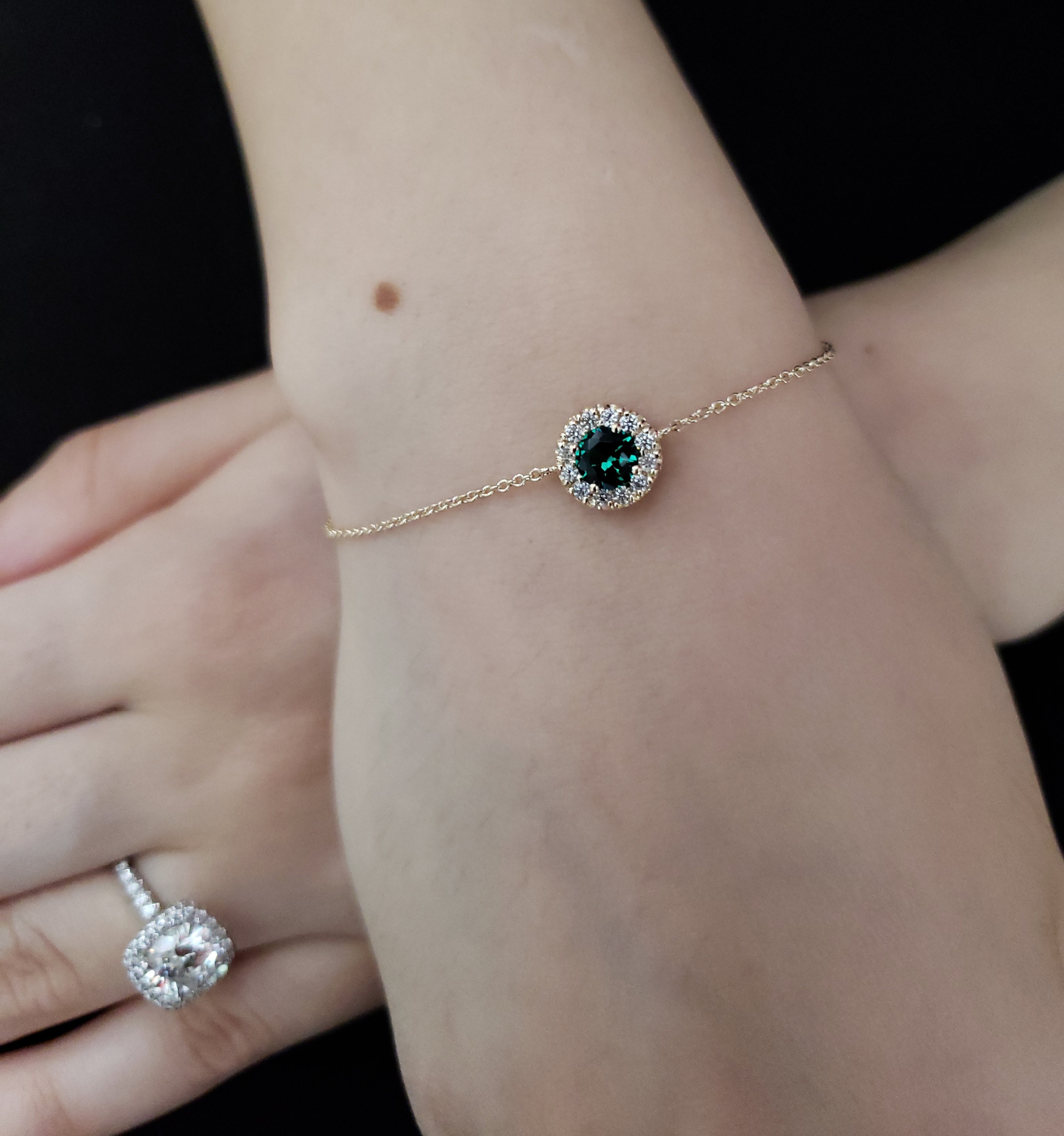 14Kt Gold Emerald Bracelet Emerald Gold Bracelet Emerald | Etsy