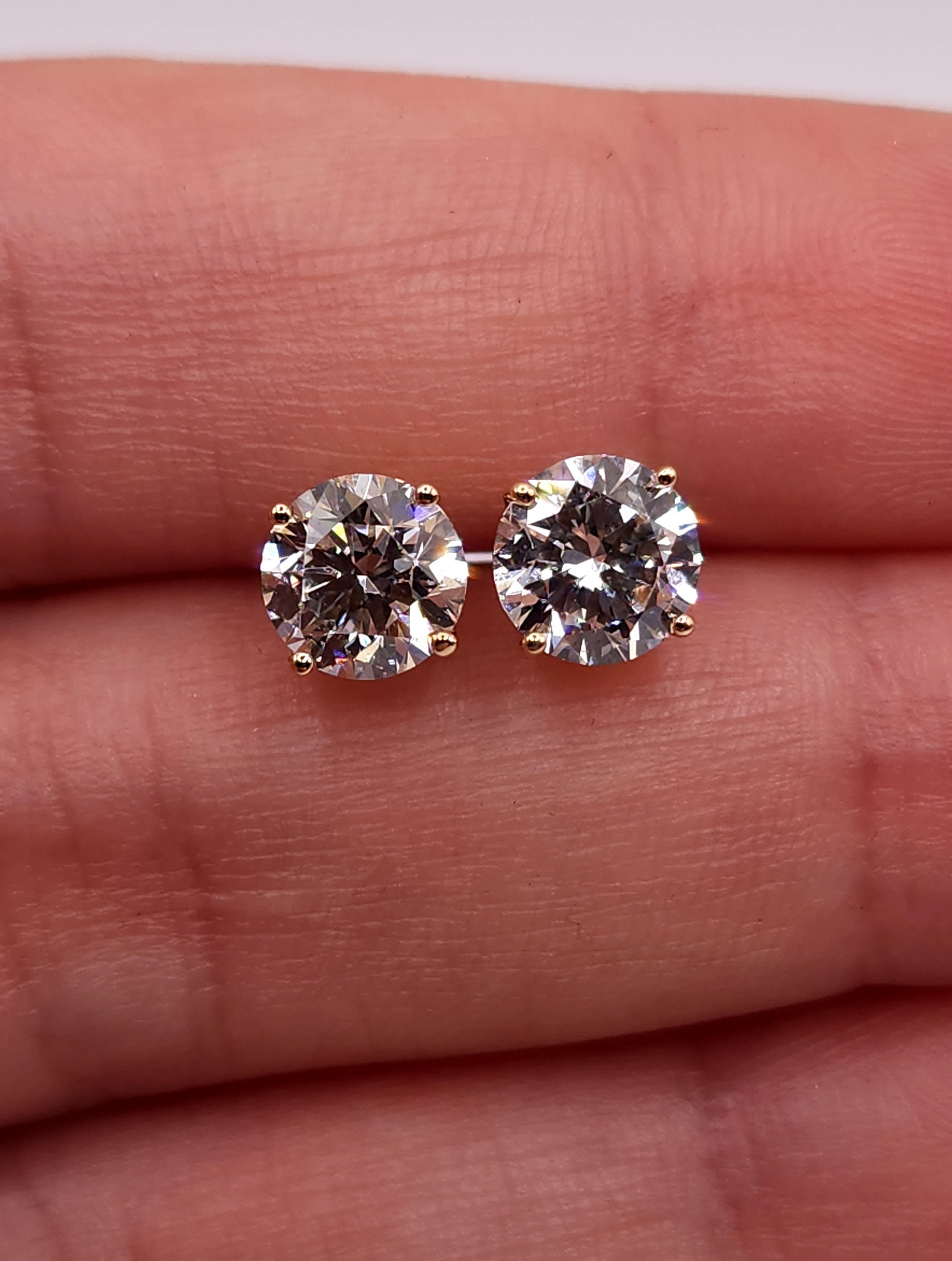 Diamond earrings 2 ct hot sale