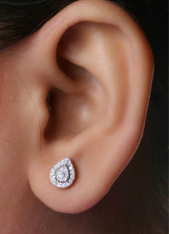 2 Ct Genuine Black Onyx /& Diamond Devil Heart Stud Earrings 14Kt White Gold