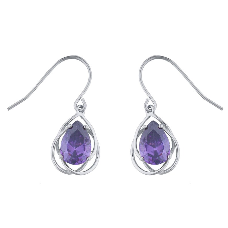 Amethyst Earrings Sterling Silver Dangle Earrings Gift for Women Wedding Jewelry for Brides Purple Gemstone Jewelry Bridal Earrings