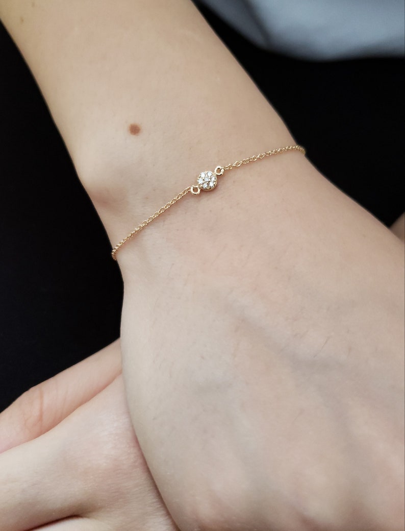 14Kt Gold Diamond Bracelet, Cluster Diamond Bracelet, Gold Diamond Bracelet, Natural Diamond Bracelet, Beautiful Bracelet 