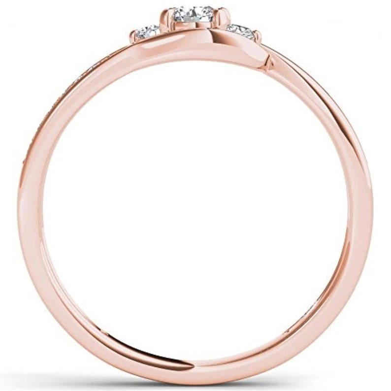 10Kt Rose Gold 0.22 Ct Genuine Natural Diamond Engagement Ring