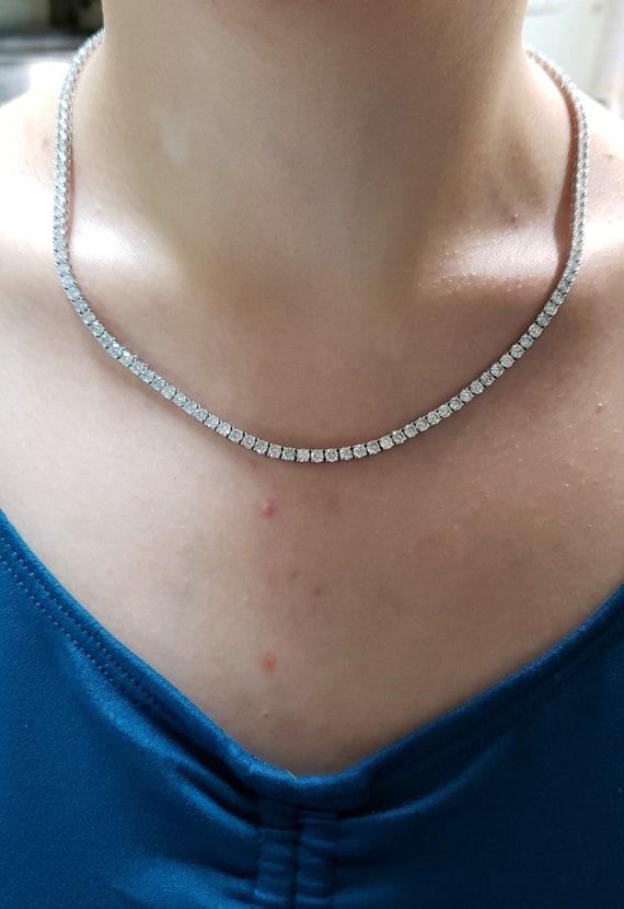 6ct+ Lab Grown Diamond Tennis Necklace – Adam Pearl Jewelers