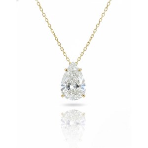 2 Ct Diamond Necklace, 14K Gold IGI Certified Lab Grown Diamond ...