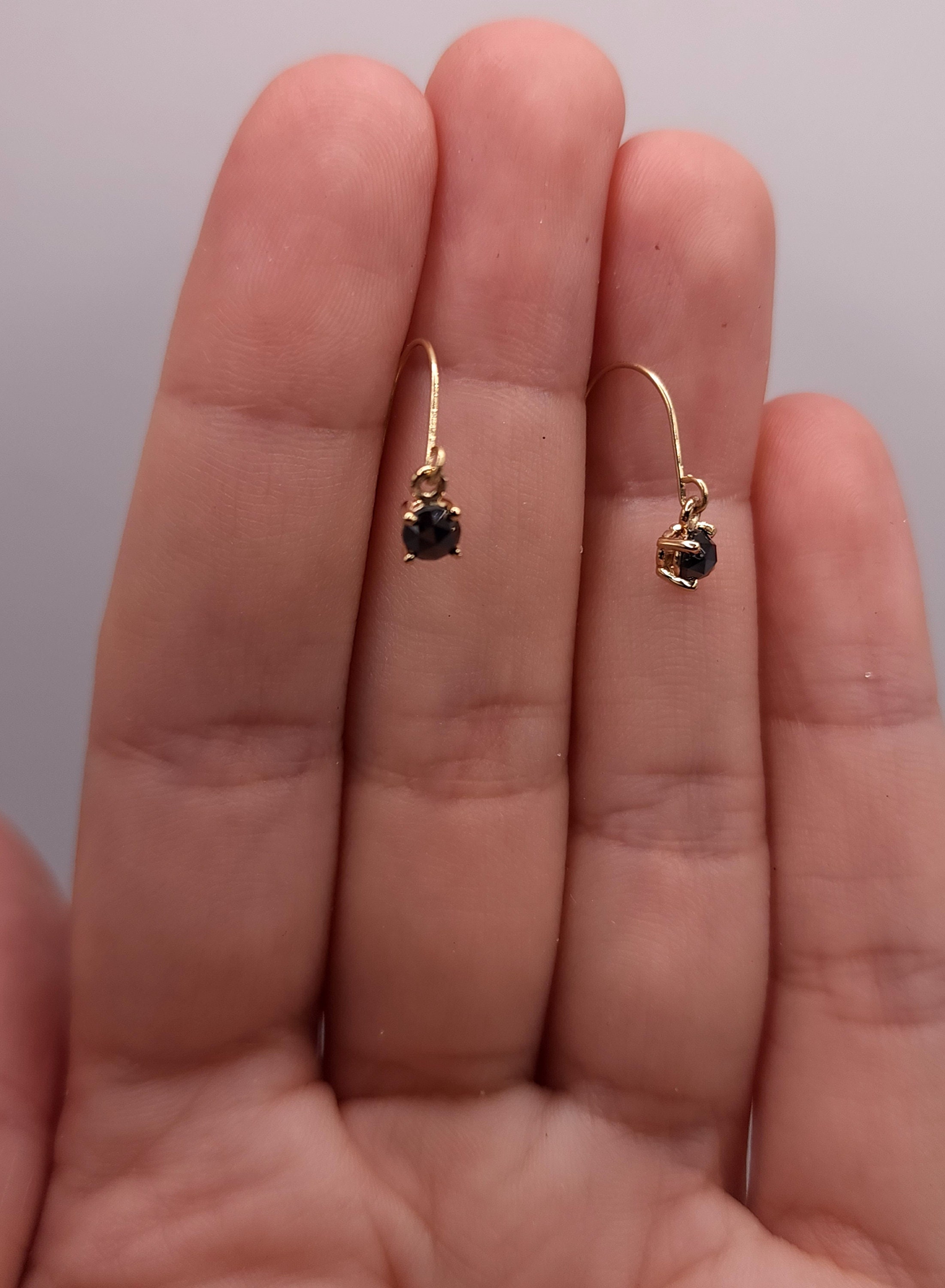 Black Diamond Stud Earring 0.10 CT Singlehalf Pair / 14k Gold Black Diamond  Solitaire Earring / Small Diamond Earring - Etsy