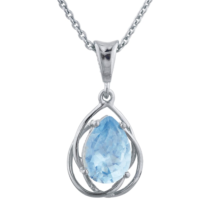 Aquamarine Teardrops Necklace
