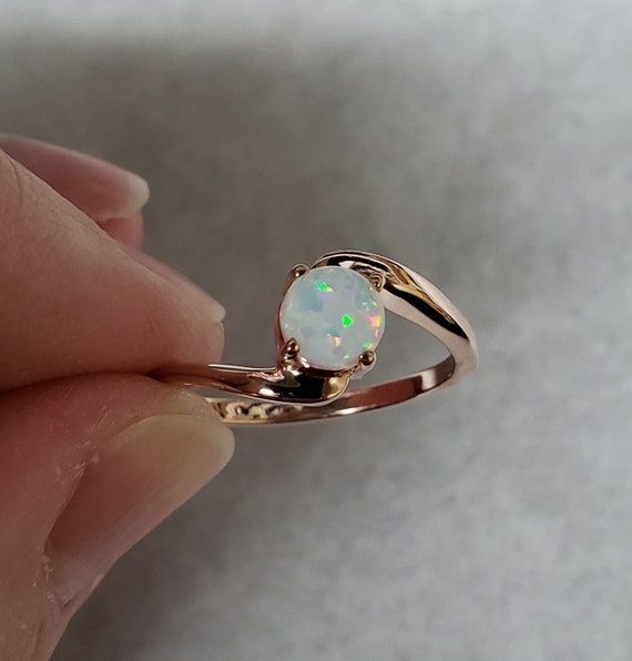 Opal Ring, Opal Dainty Ring, Opal Silver Ring, October Birthstone Ring, Opal Promise Ring, Opal Gold Ring