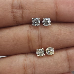 14K 0.50 Ct Diamond Earrings, 14K Gold Lab Grown Diamond Earrings, VS Diamond Studs
