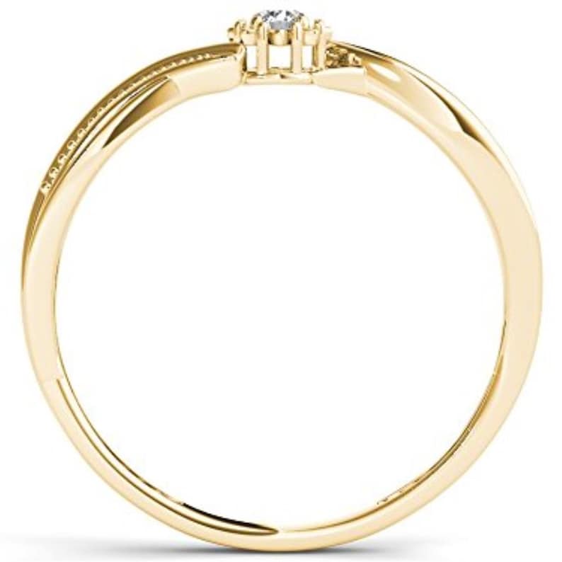 10Kt Yellow Gold Genuine Natural Diamond Twist Design Ring