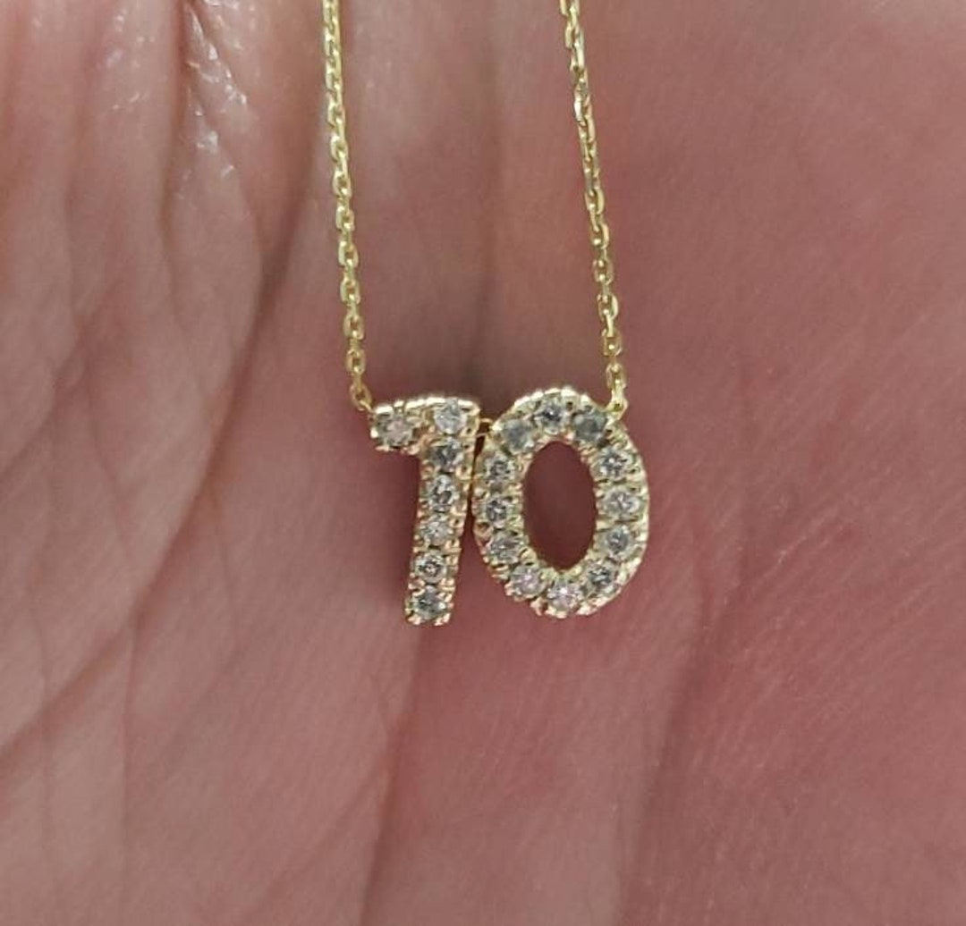 Diamond number 2024 2 pendant
