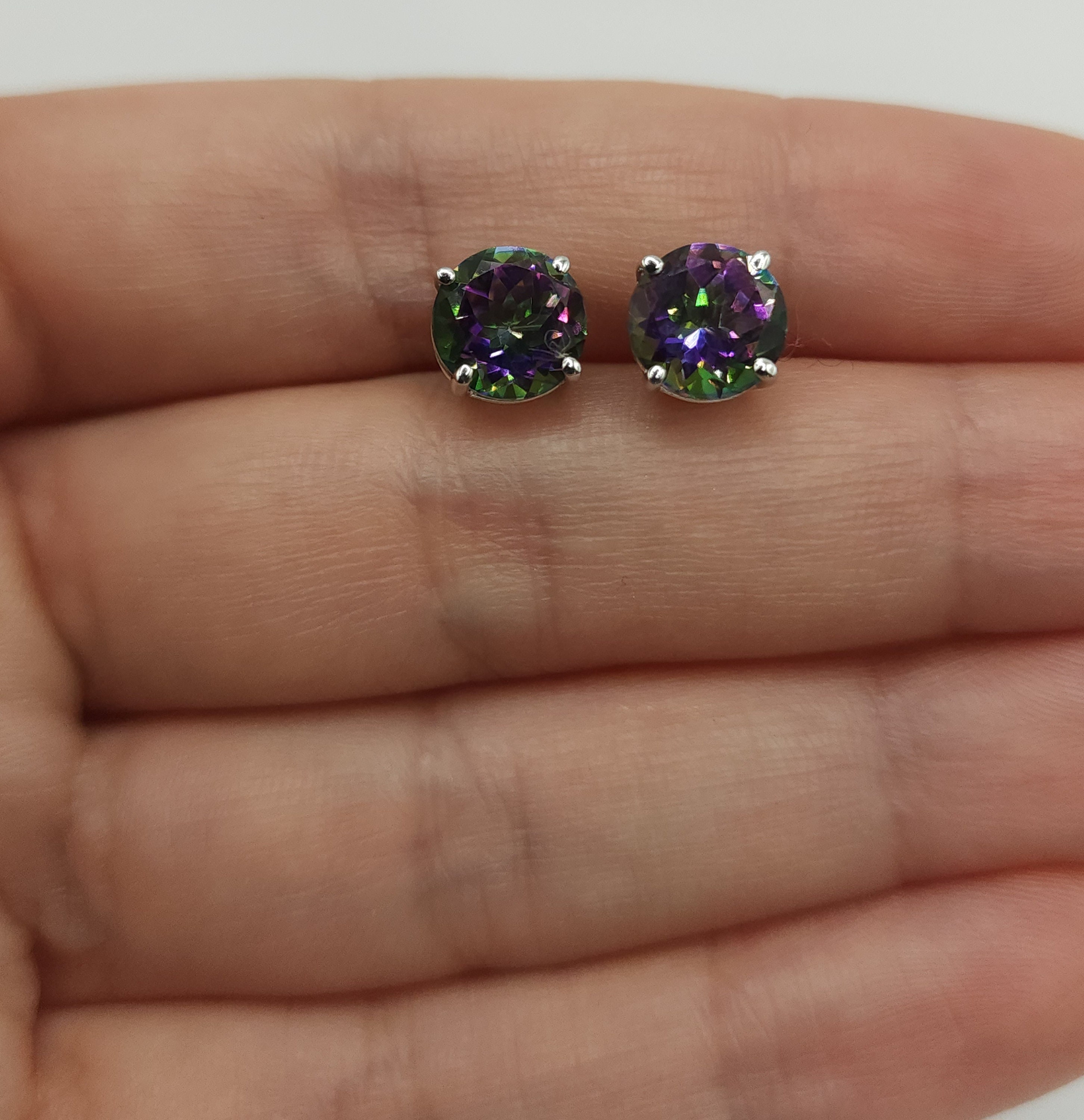 14k gold mystic topaz earrings deals