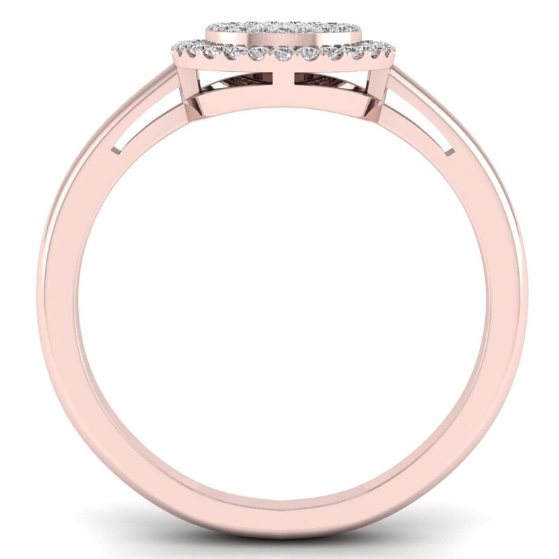 10Kt Rose Gold 0.15 Ct Genuine Natural Diamond Engagement Halo Ring
