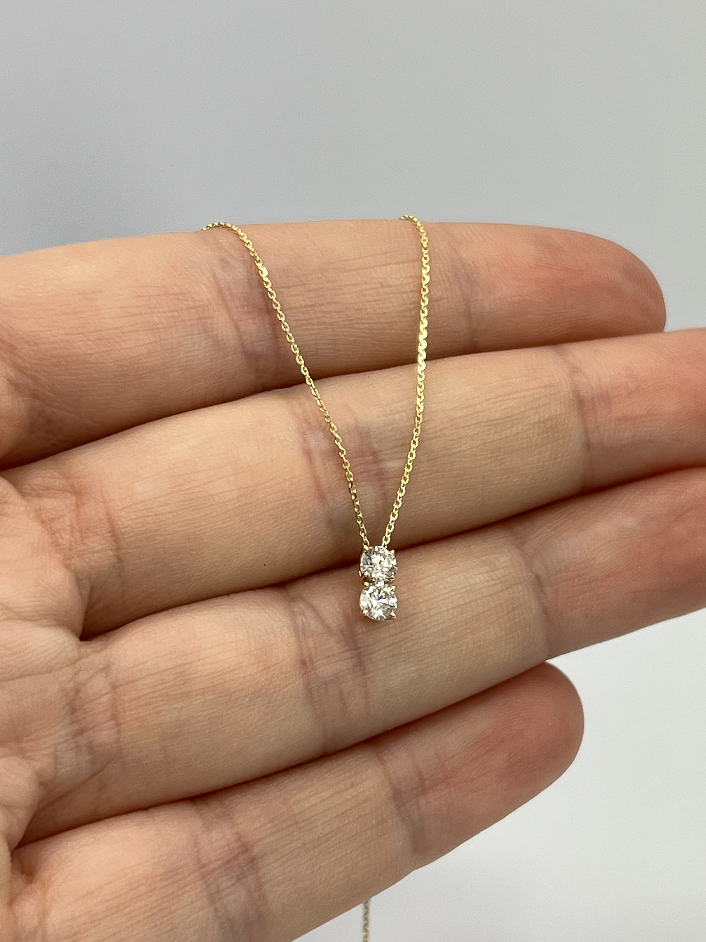 Two stone 2024 diamond necklace