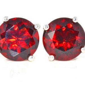 14Kt Gold Garnet Earrings, Garnet Stud Earrings, Solid 14K Gold, January Birthstone Earrings