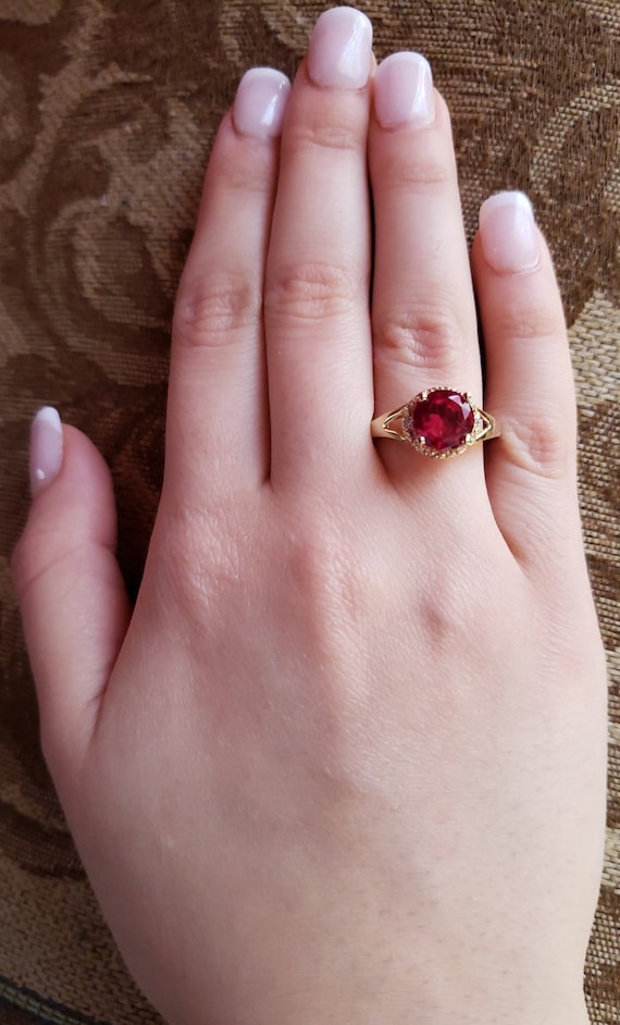 14Kt Gold 2 Ct Ruby Ring Ruby Diamond Ring Ruby Halo Ring July Birthstone Ring Engagement Ring Promise Ring Anniversary Ring