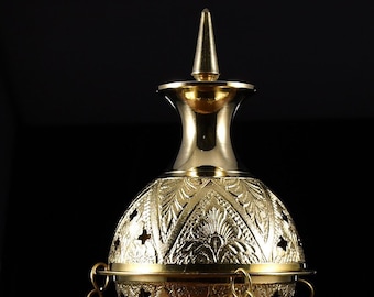 Brass Charcoal Engraved Hanging Incense Burner