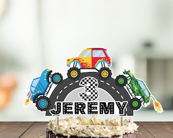 Personalized monster truck cake topper, monster truck birthday, monster jam birthday party, truck birthday, truck cake topper, boy birthday