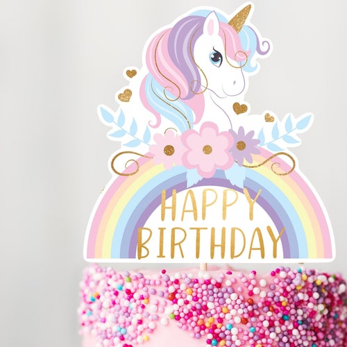 Printable Unicorn Cake Topper Printable Instant Download - Etsy